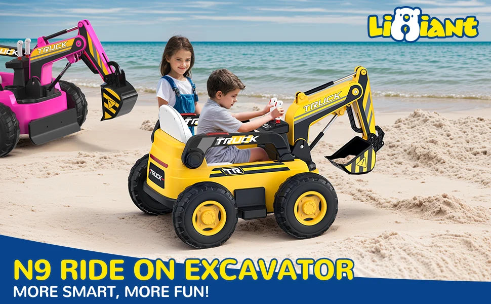 12V 4WD Kids Ride-On Excavator with Remote | Age 3-8 (Best Gift Gift for Kids)