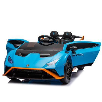 24V Licensed Lamborghini Huracan STO Kids Electric Ride-On Drift Car: 360° Spin