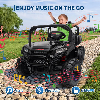 24V 4WD  Electric Ride-on Dump Truck For Kids | 2-Seater With Parental Remote Control | All-Terrain Off-Road Heavy Truck