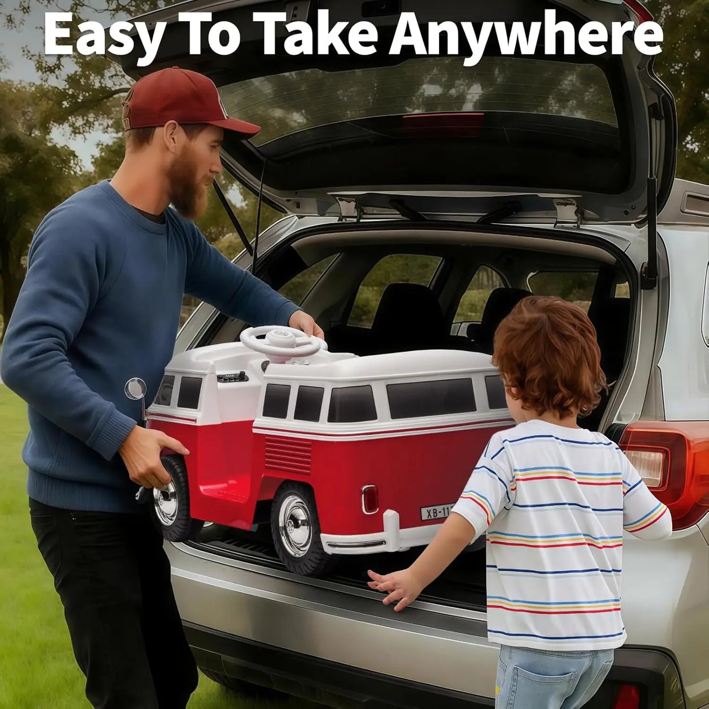 6V Kids Ride-On Bus with Lights & Music | Kids Rider | VW Kids Ride On Bus(for 2-5 year Kids)