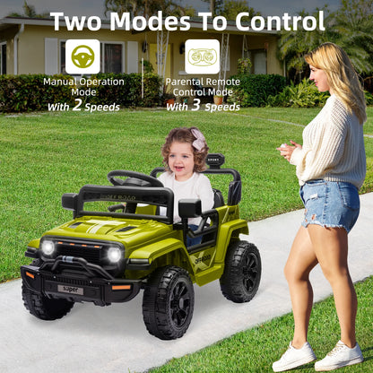 12V Kids Ride-On Truck w/ Remote Control, Suspension & LED Lights (Ages: 3 to 8 Yrs)