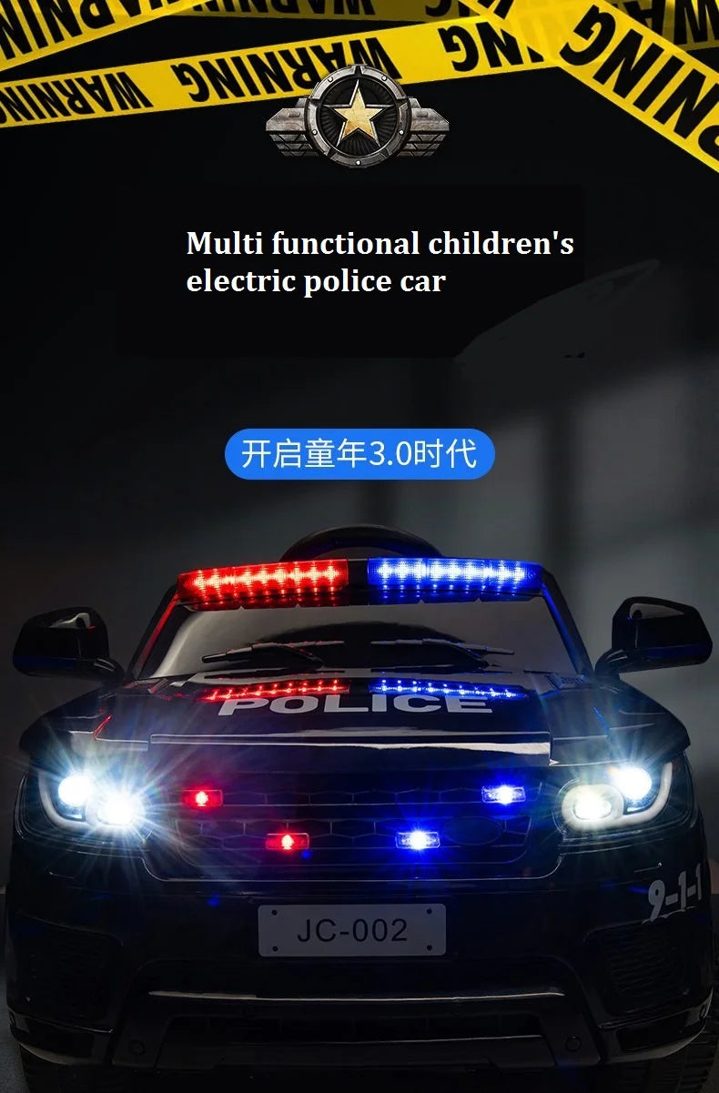 YOGOHALO 12V Big 4WD Kids Police Ride-On Car w/ Remote & Music | 1-Seater
