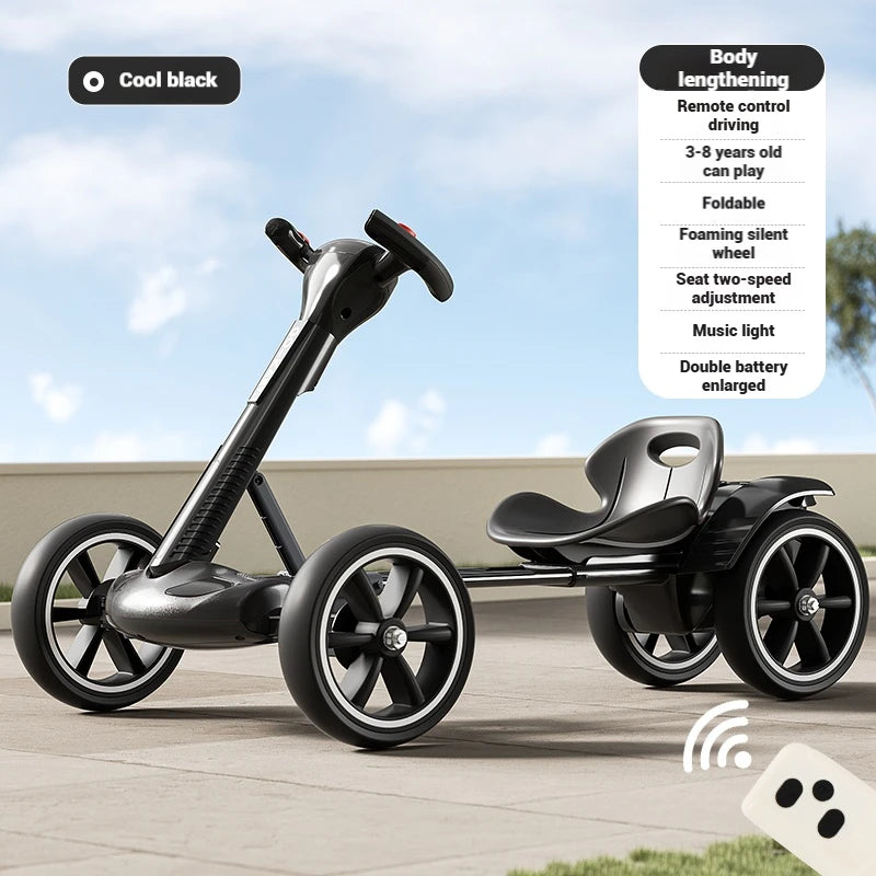 Battery Powered Kids Ride-On RC Kart | Remote Control & 4-Wheel Drive | Kids Rider(Age: 4-10Y)