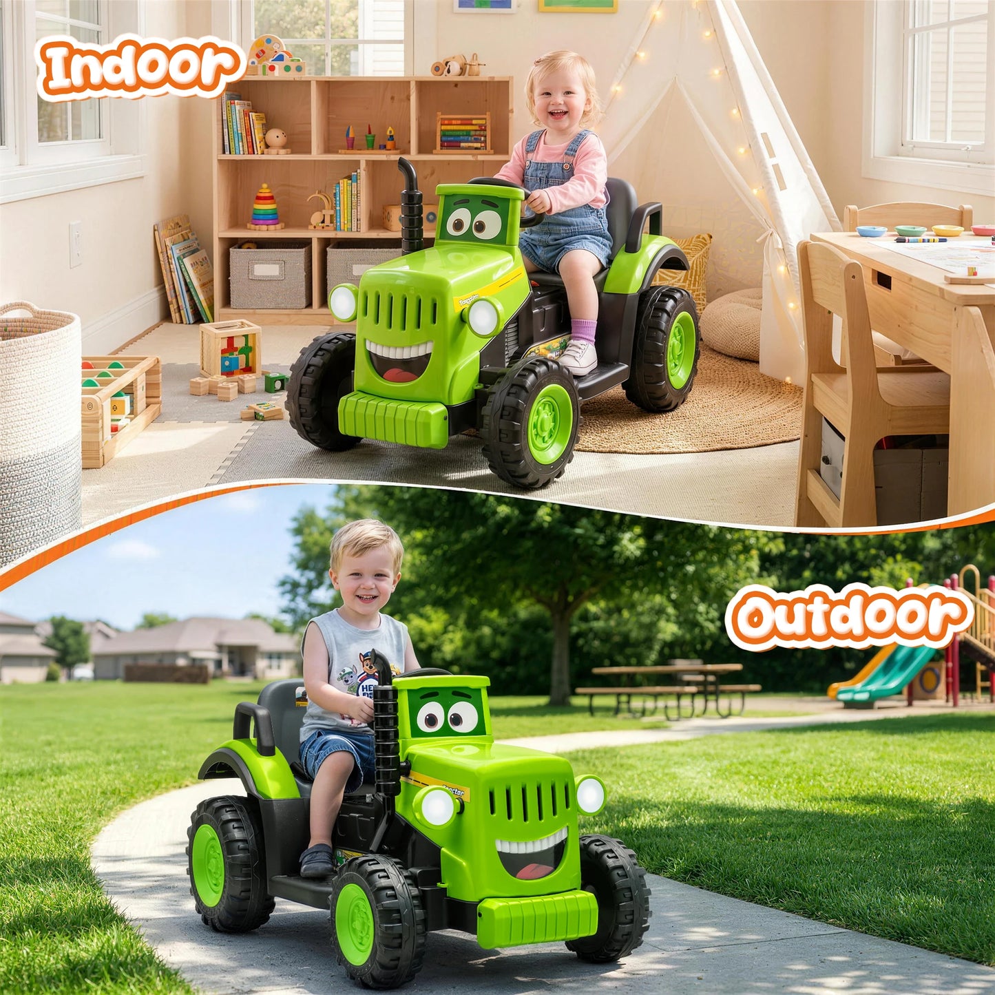 12V Ride-On Tractor | Electric Tractor for Toddlers & Kids | Kids Rider