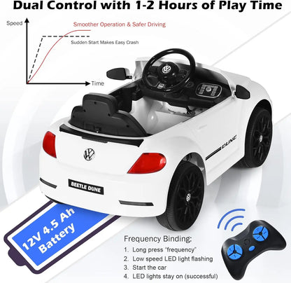 Volkswagen Beetle 12V Kids Ride-On Car w/ Remote | 1-Seater