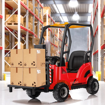 12V Kids Ride-On Forklift w/ Remote, Liftable Fork & Pallet | Kids Rider
