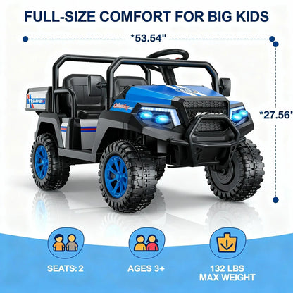 24V 4-Wheel Drive 2-Seater Kids UTV with Remote(Robust Metal Body) | Kids Rider (Age- 3 to 10 Years Kids)