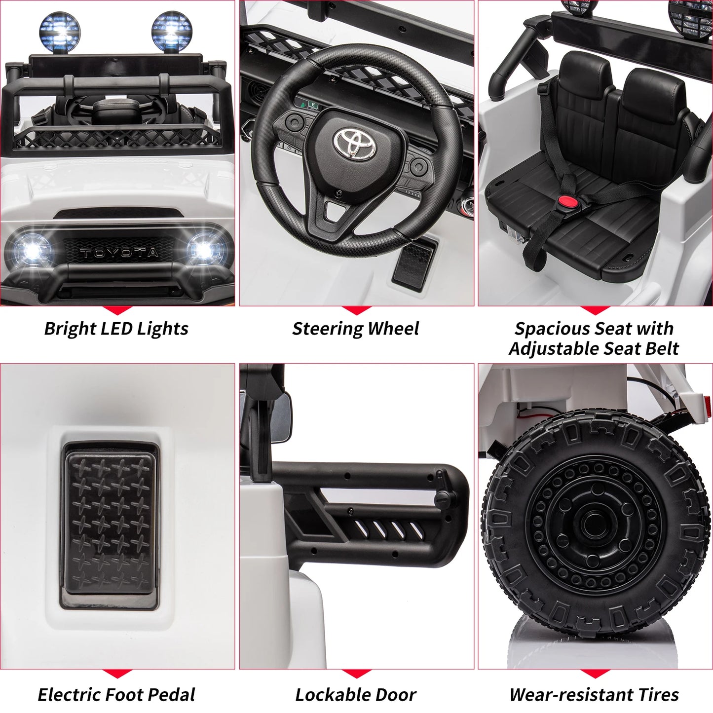 Toyota 12V Kids Ride-On Truck w/ Remote, LED Lights & MP3