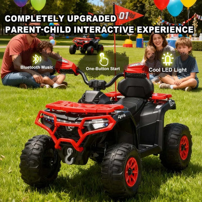24V Kids Ride-On ATV w/ Bluetooth, Lights & Music | Rugged Off-Road Drive