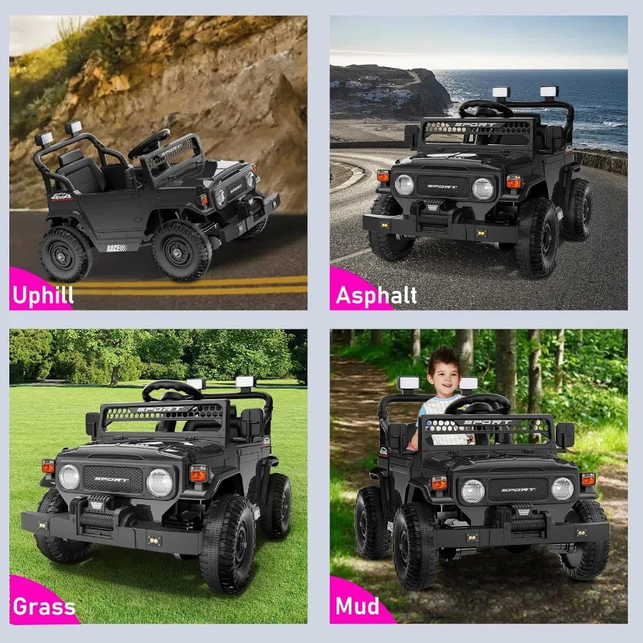 12V Kids Ride-On Jeep w/ Remote, Bluetooth & Suspension | Kids Rider(Age: 3 -12Y)