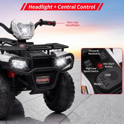 12V Kids Ride-On ATV w/ Lights, Music & USB | Kids Rider (Age: 2-8Y)