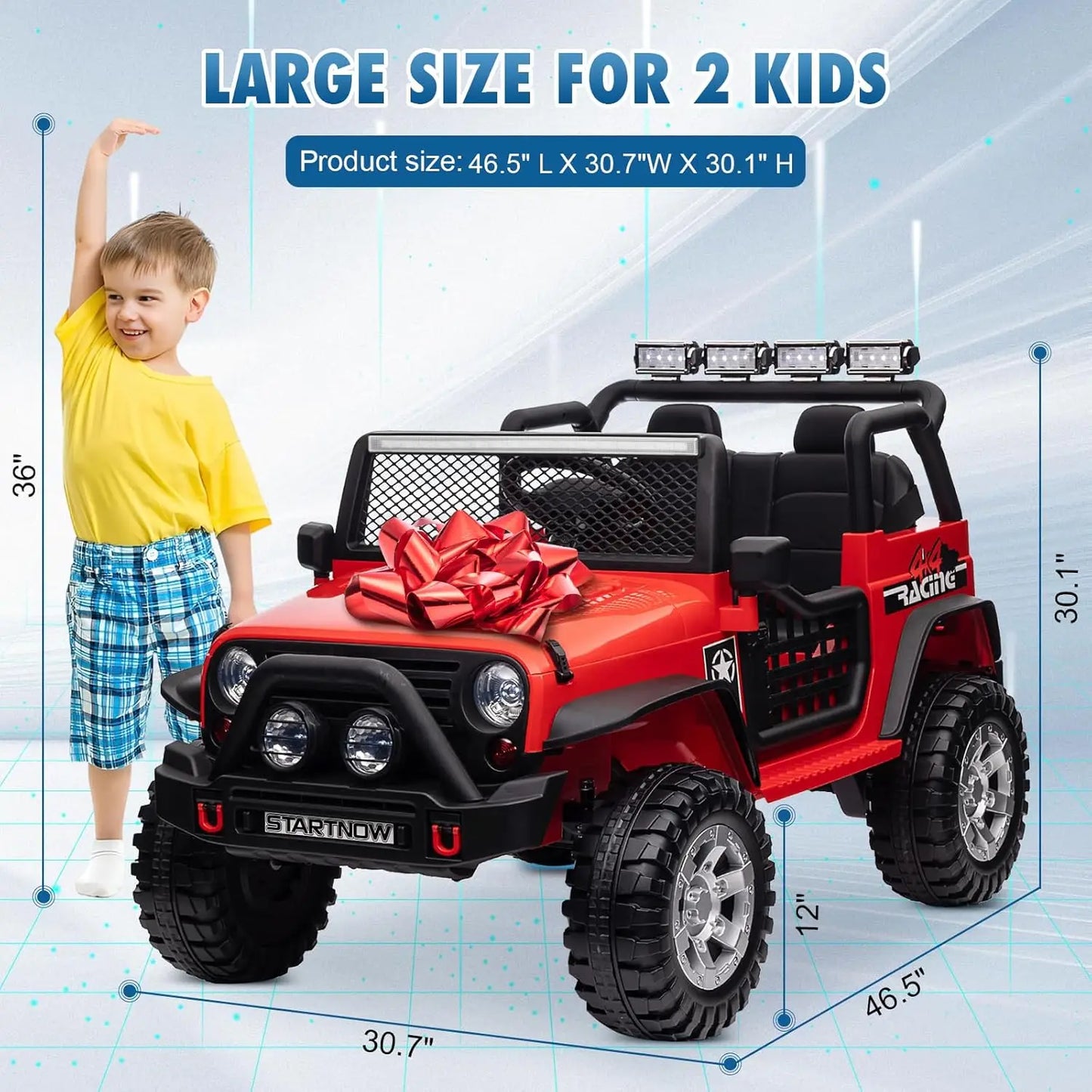24V 2-Seater Ride-On Truck/Jeep for Kids | 4WD 800W | Kids Rider