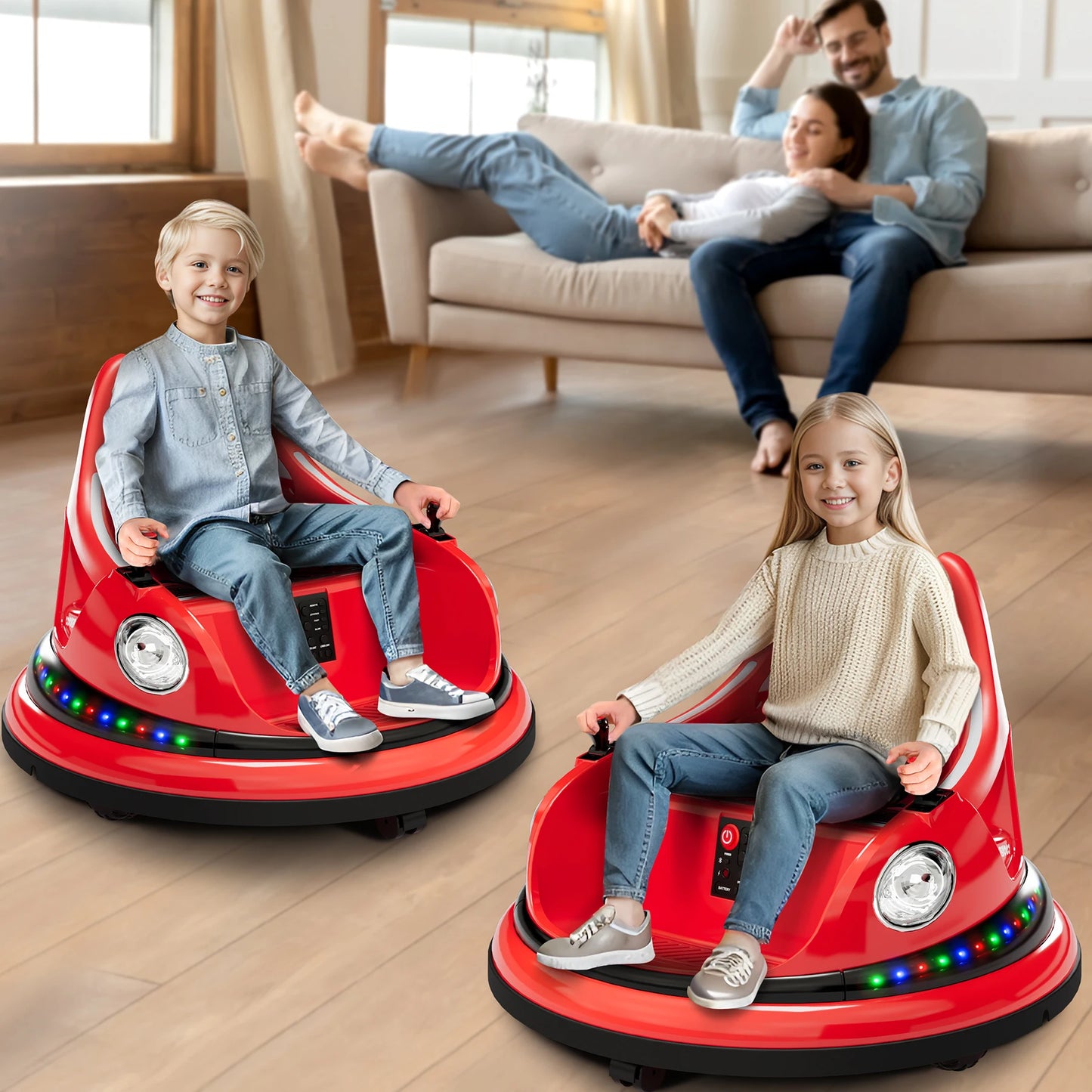 12V Kids Bumper Car with 360° Spin & Lights | Kids Rider (Age - 1 to 6 Year )