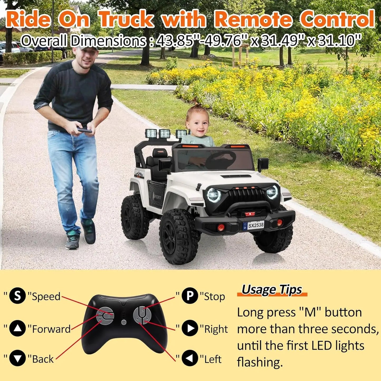 24V Kids Ride-On Truck | 4×200W Motors, 2 Seater & Remote | Kids Rider