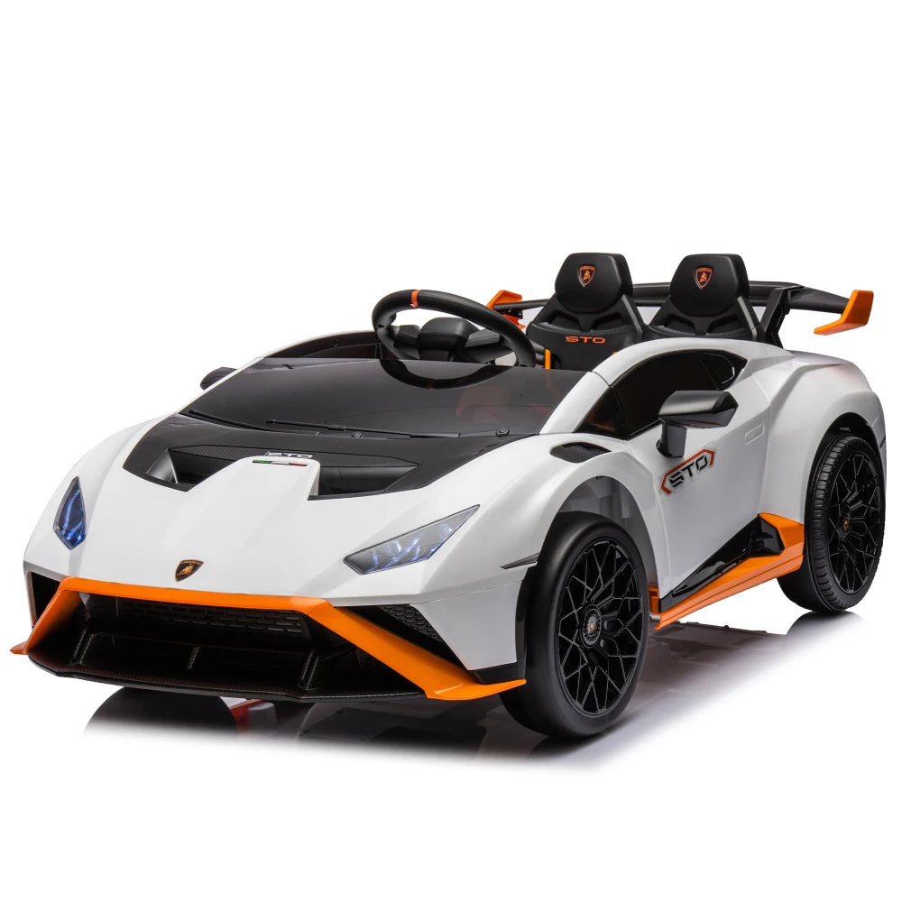 24V Licensed Lamborghini Huracan STO Kids Electric Ride-On Drift Car: 360° Spin