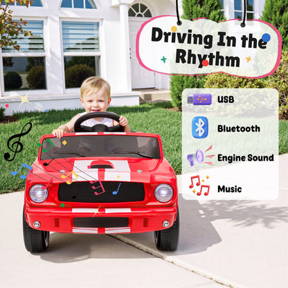 [Official Licensed] - 12V Shelby GT350 Kids Electric Car - 2WD W/ Parent Remote Control & Safety Belt - All-Terrain Ride-On