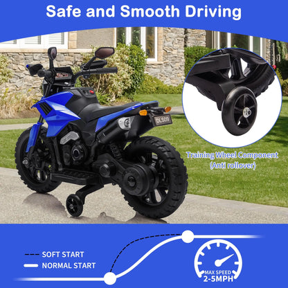 6V Electric Ride-On Motorcycle for Toddlers | Training Wheels | Kids Rider