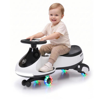 12V 2-in-1 Electric Wiggle Car for Ages 2–6 | Flashing Wheels | 2 In 1 Ride On Swing Car With Pedal For Toddlers