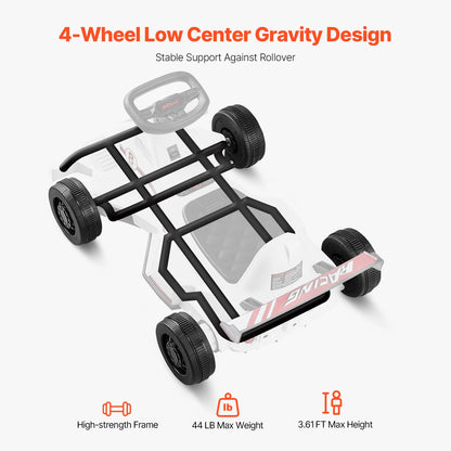 6V Electric Pedal Go Kart for Kids Ages 2–6 | LED Lights | Kids Rider