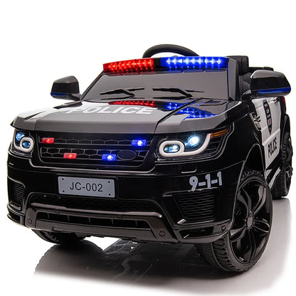 YOGOHALO 12V Big 4WD Kids Police Ride-On Car w/ Remote & Music | 1-Seater