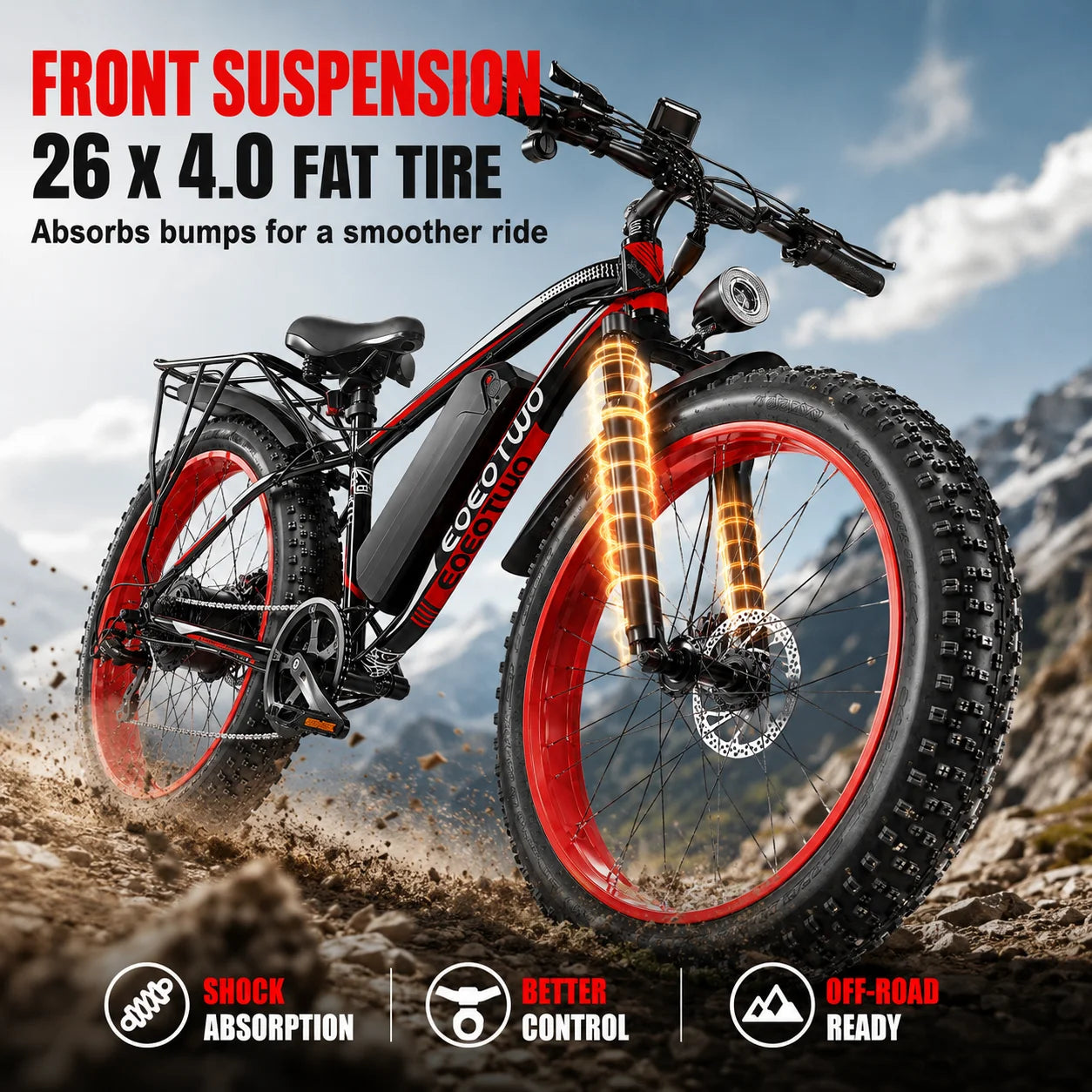 EOEOTWO Heavy-Duty E-Bike | 400 lbs Capacity | 65Nm Torque, 5 Riding Modes | Kids Rider