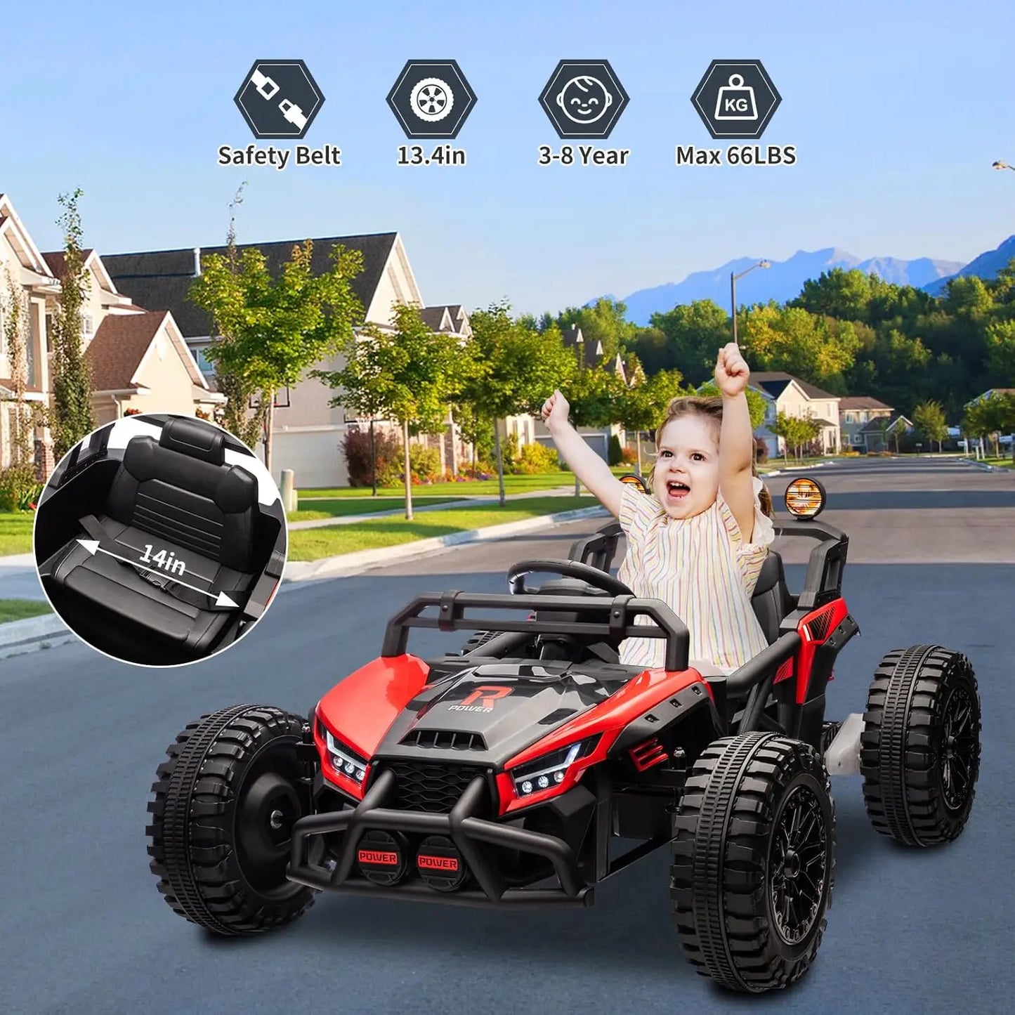 24V Electric Powered Kids Ride-On UTV with Remote & Suspension & LED Lights| Kids Rider