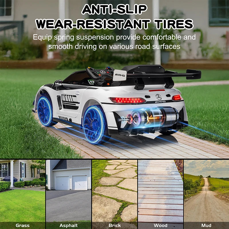 Mercedes-Benz GT3 12V Kids Ride-On Car w/ Remote | 1-Seater