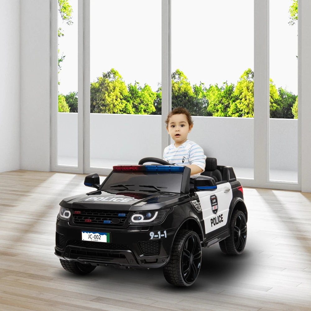 12V Big Kids Police Ride-On Car w/ Remote, Music & LED | 4Wheel Drive | 1-Seater