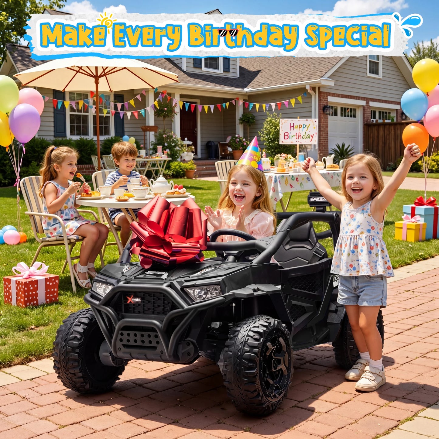 24V 4WD Kids Electric Off-Road UTV with Remote Control(Age: 3 to 10 Years)