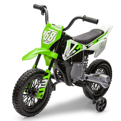 12V Kids Electric Dirt Bike w/ Training Wheels & Music | Safe Ride-on Motorcycle for Children(Age: 3 to 6Y)