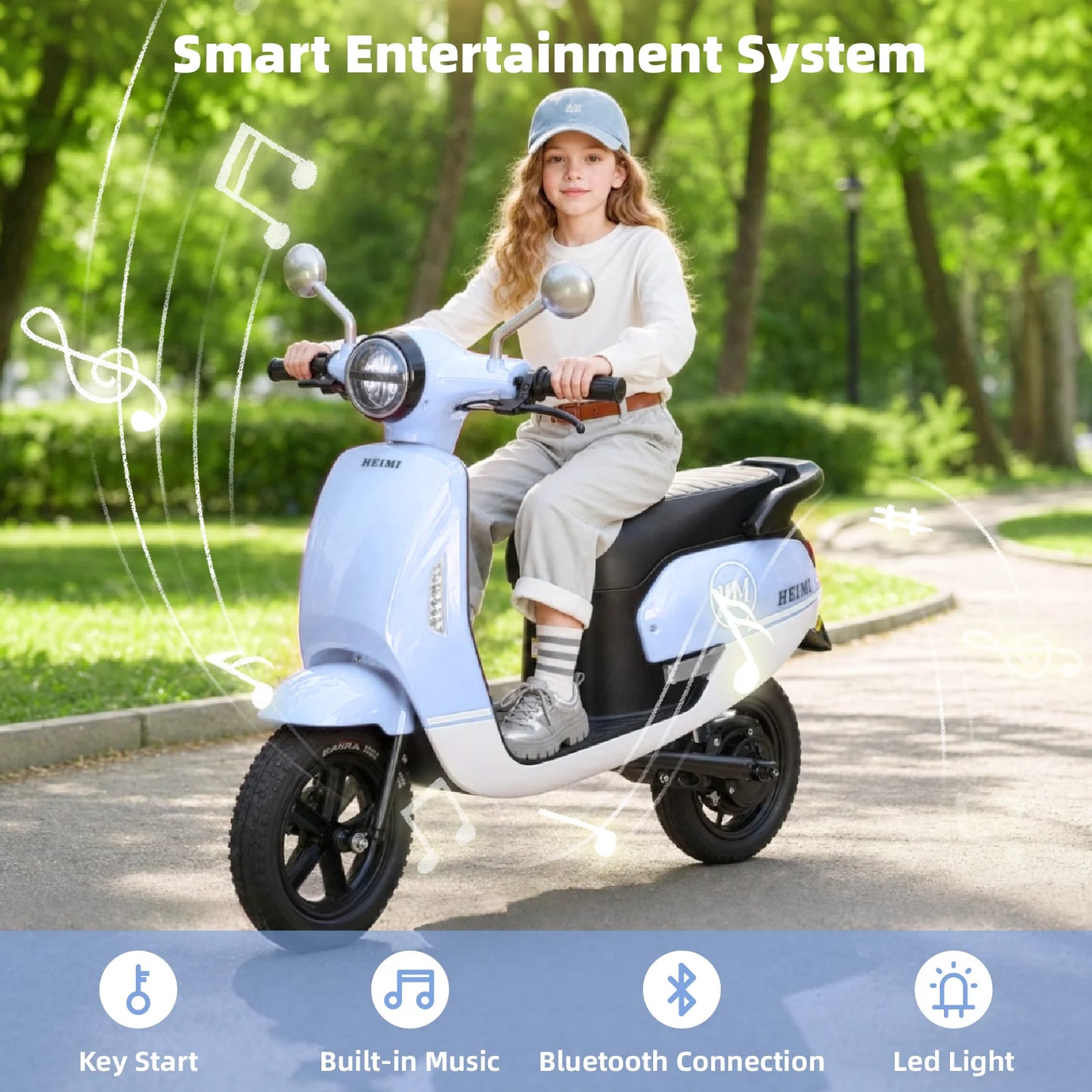 24V Kids Electric Scooter for Ages 6+ | 10 MPH Ride-On Bike | Kids Rider