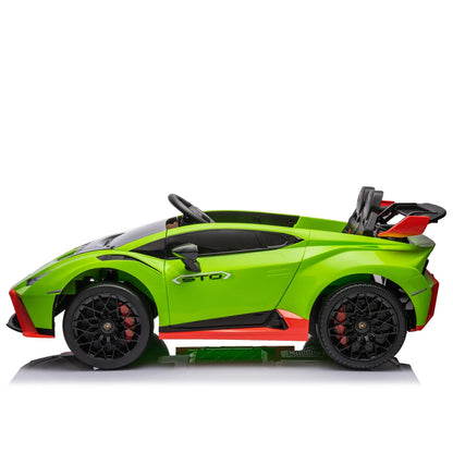 24V Licensed Lamborghini Huracan STO Kids Electric Ride-On Drift Car: 360° Spin