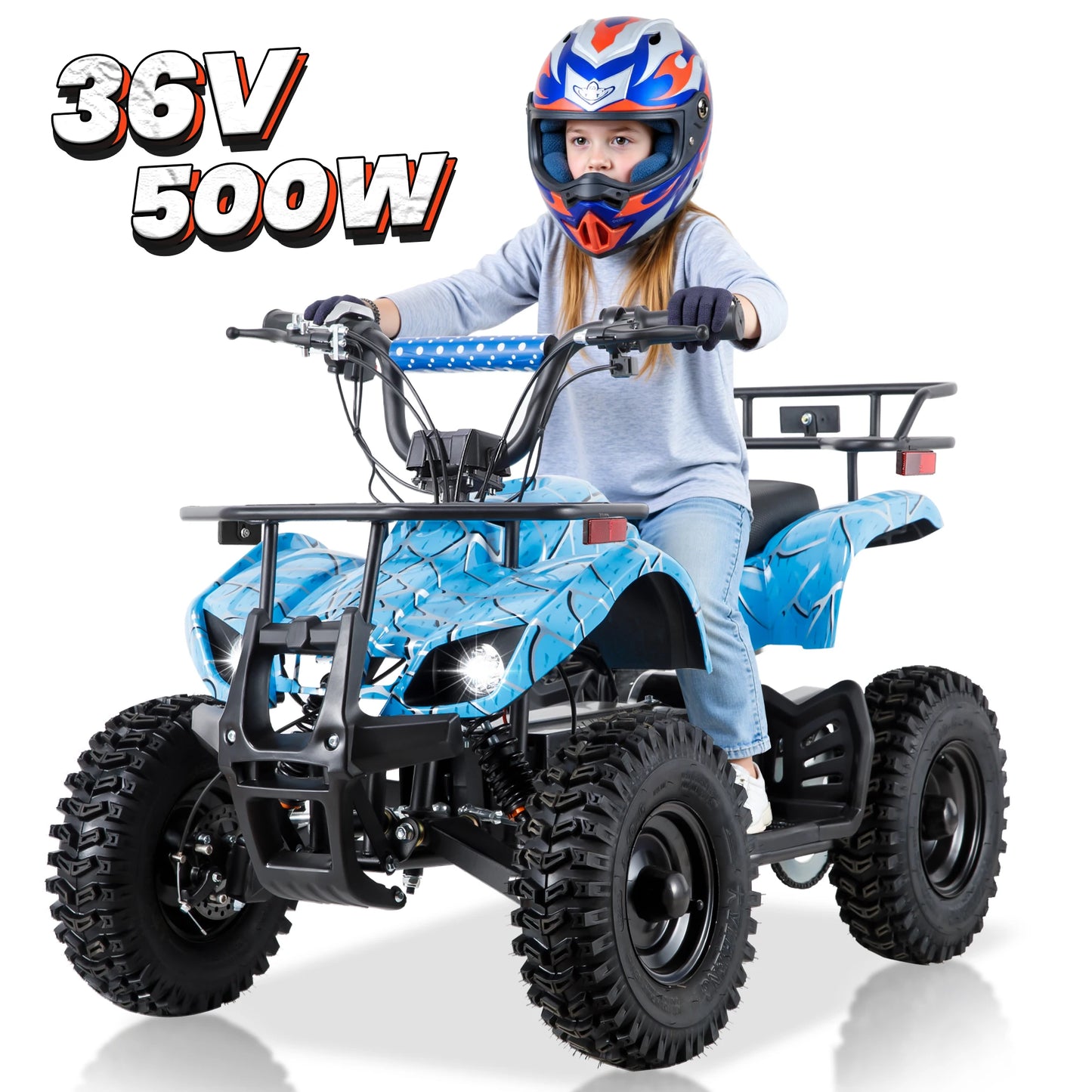 36V Electric ATV Dirt Quad Ride On for Kids - 4-Wheeled Drive 500W Powerful Motor With Real Tyres | All Terrain Off Road Drive