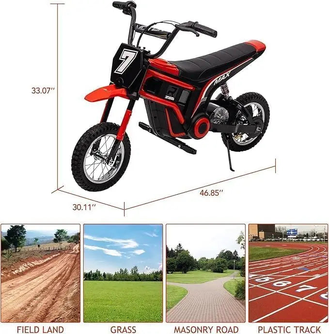 Ride On Motorcycle for Kids | 24V 350W High Speed Kids Electric Dirt Bike | Kids Rider
