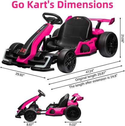 24V Kids Drift Kart 300W Powerful Motor w/ Sport Modes & EVA Tires