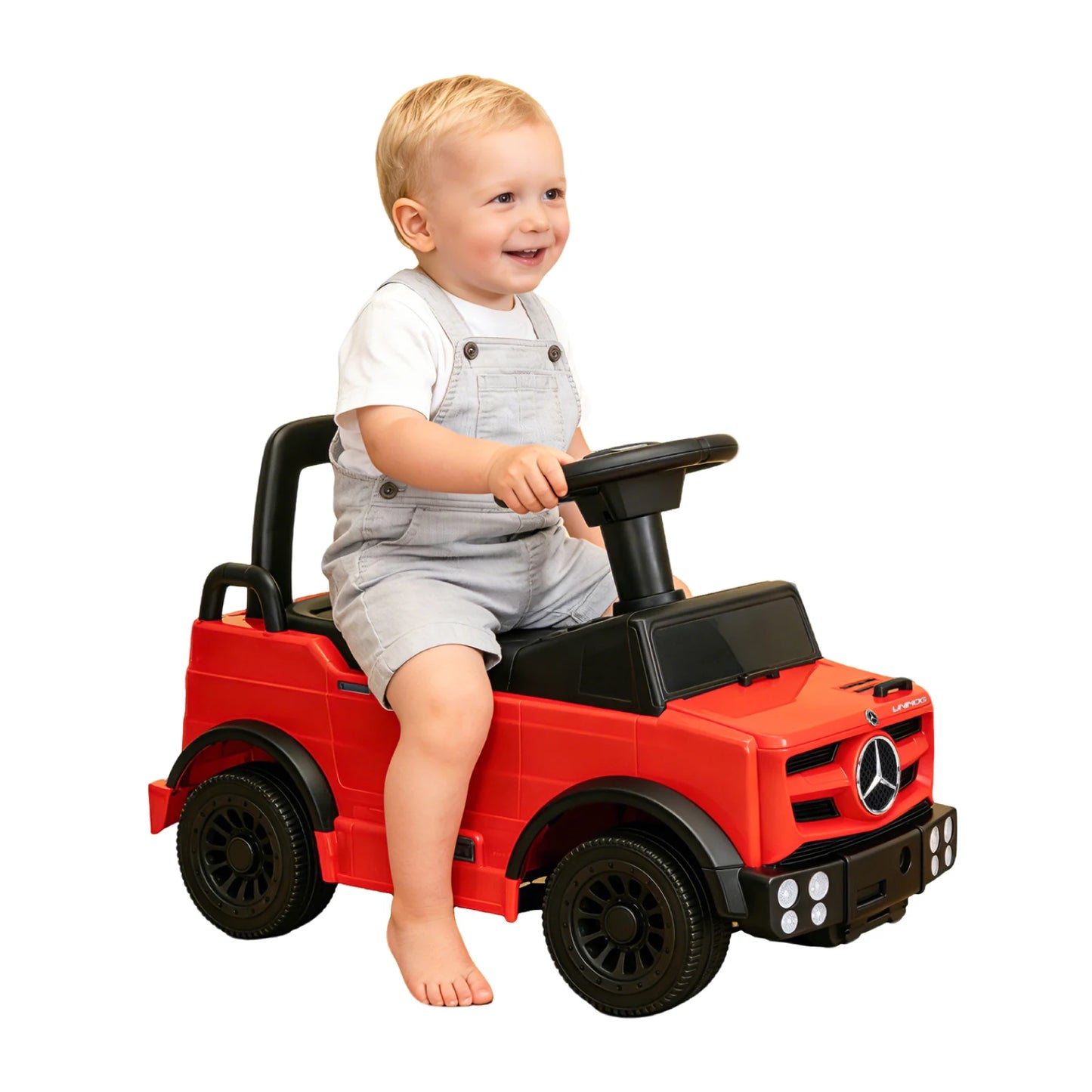 Mercedes-Benz Unimog Kids Push Car Ride-On Toy with Anti-Slip Wheels & Bumper Guards for Safety