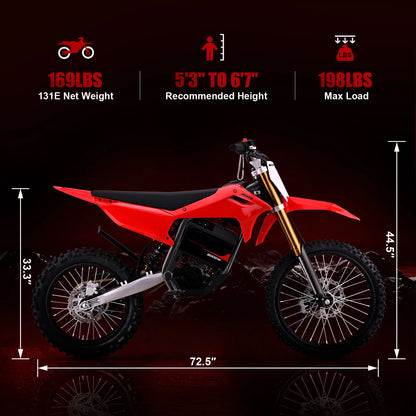 KOOZ HP131E-L 72V 8000W Electric Dirt Bike | 56 MPH | Kids Rider