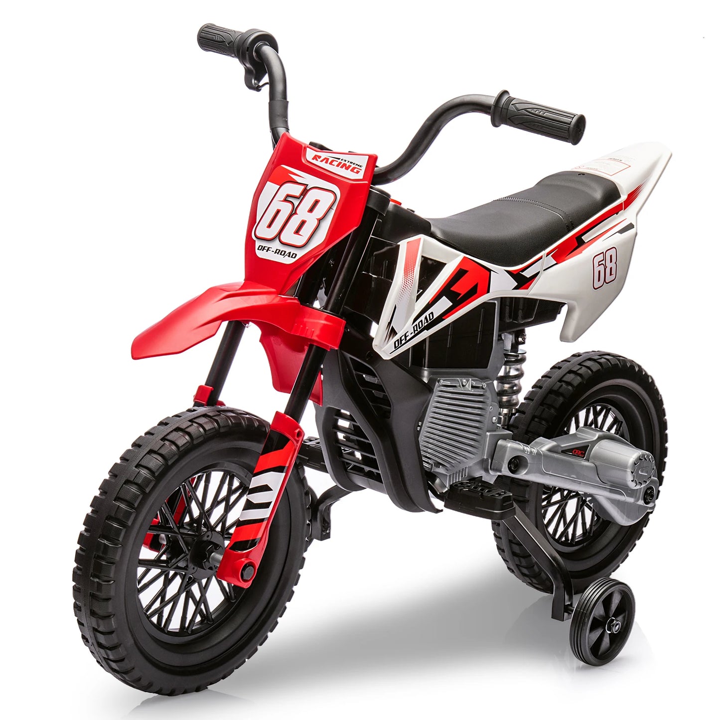 12V Kids Electric Dirt Bike w/ Training Wheels & Music | Safe Ride-on Motorcycle for Children(Age: 3 to 6Y)