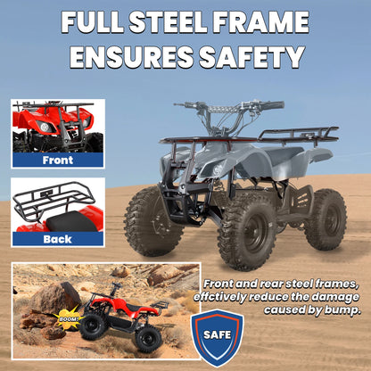 36V Electric ATV Dirt Quad Ride On for Kids - 4-Wheeled Drive 500W Powerful Motor With Real Tyres | All Terrain Off Road Drive