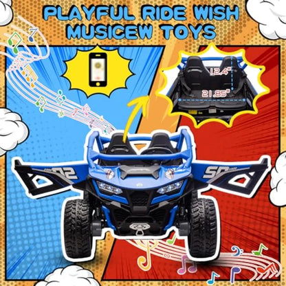 XL 24V 10Ah Big 2-Seater 4X4 4WD Kids UTV w/ Remote Control