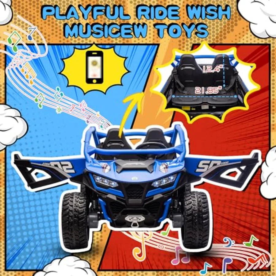 XL 24V 10Ah Big 2-Seater 4X4 4WD Kids UTV w/ Remote Control