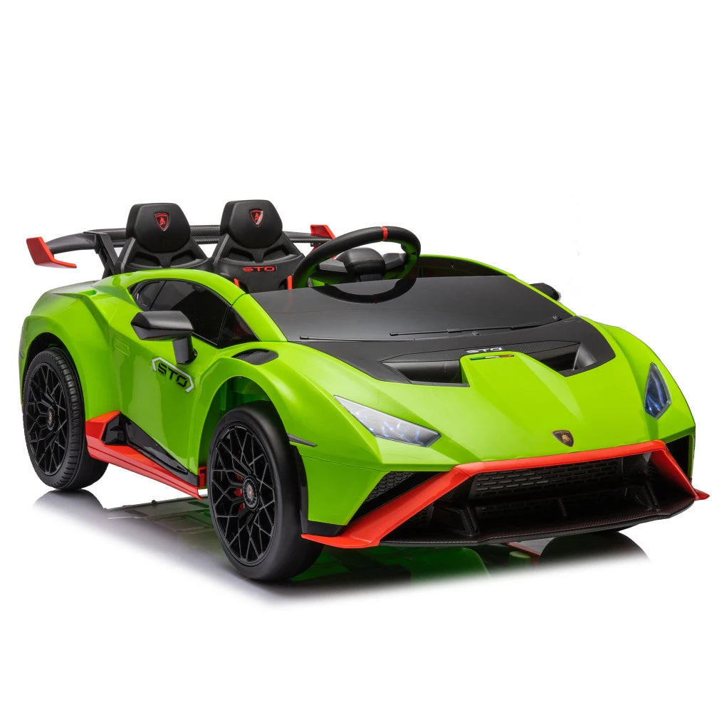 24V Licensed Lamborghini Huracan STO Kids Electric Ride-On Drift Car: 360° Spin