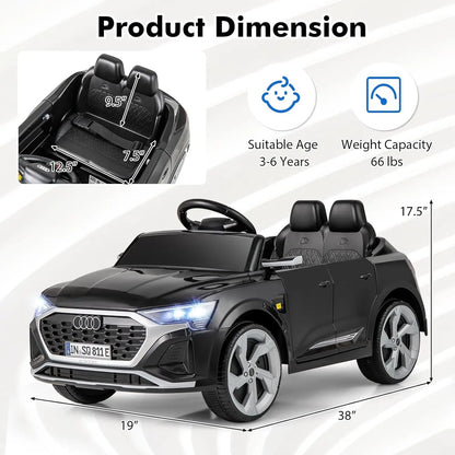 Licensed Audi SQ8 Ride on Car, Battery Powered Electric Vehicle for with Remote Control, Adjustable Music, LED Lights, Suspension