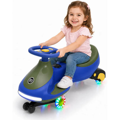 12V 2-in-1 Electric Wiggle Car for Ages 2–6 | Flashing Wheels | 2 In 1 Ride On Swing Car With Pedal For Toddlers