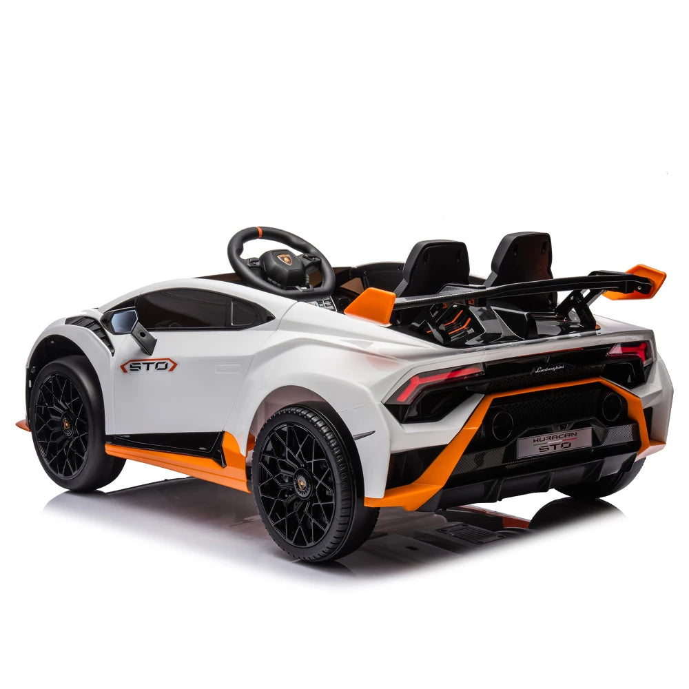 24V Licensed Lamborghini Huracan STO Kids Electric Ride-On Drift Car: 360° Spin