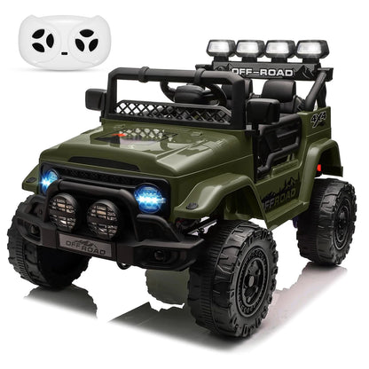 Lil Drivers 12V Kids Jeep Ride-On Truck w/ Remote & LED Lights