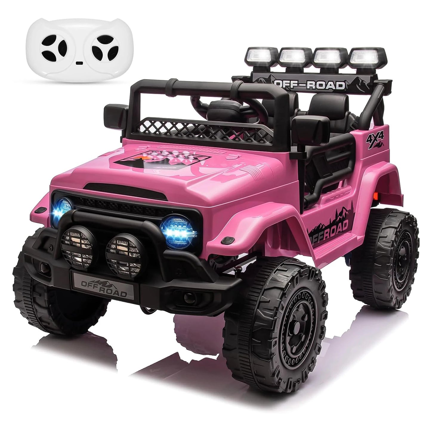 Lil Drivers 12V Kids Jeep Ride-On Truck w/ Remote & LED Lights