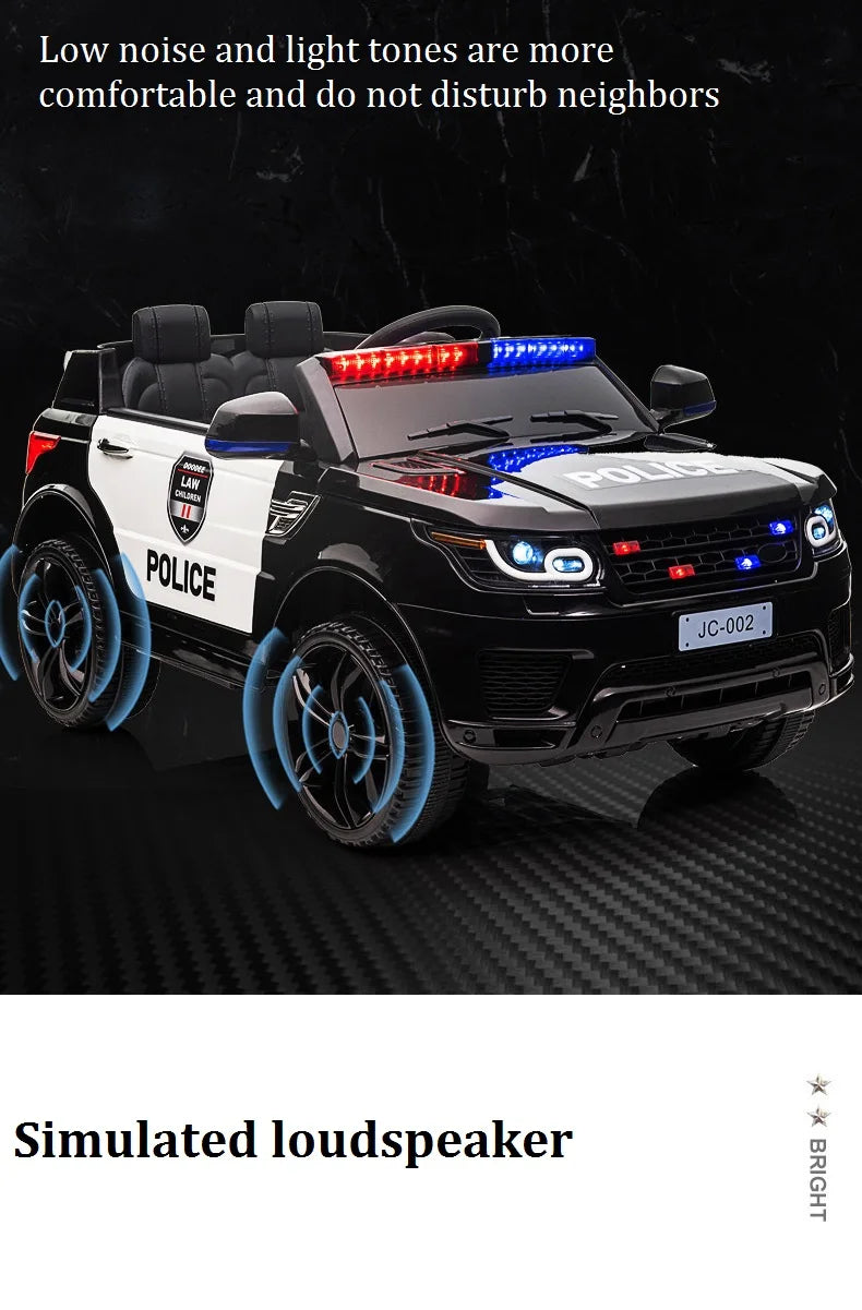 YOGOHALO 12V Big 4WD Kids Police Ride-On Car w/ Remote & Music | 1-Seater