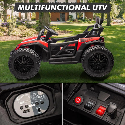 24V Electric Powered Kids Ride-On UTV with Remote & Suspension & LED Lights| Kids Rider
