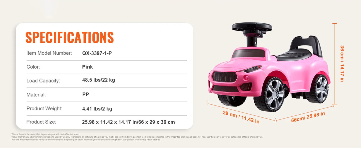 SucceBuy Kids Ride-On Push Car for Toddlers with Music & Steering | Kids Rider(Age 1 to 3 Yeras)